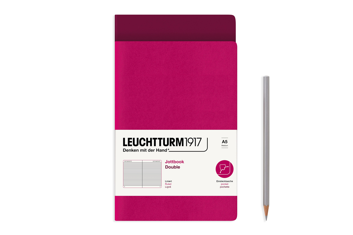 LEUCHTTURM1917 Jottbook Ruled A5 Port Red & Berry